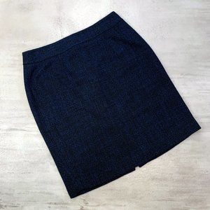 Banana Republic | High Waist Pencil Skirt | Size 10 | Blue Tweed